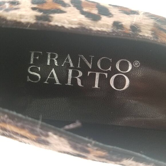 Franco Sarto Leopard Calf Hair Pointy Toe Dress Heels - Size 8M - Picture 5 of 6